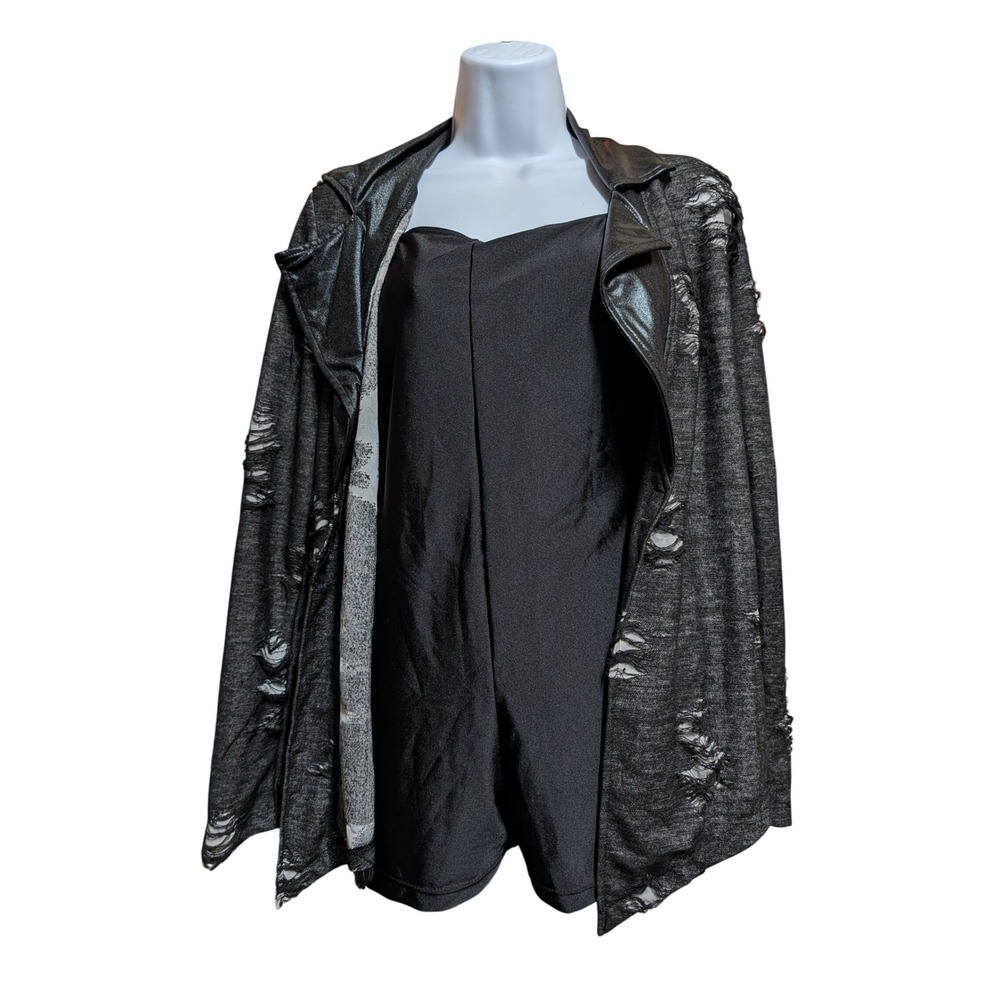 Adult One Piece Distressed Blazer with Slip Romper size Med